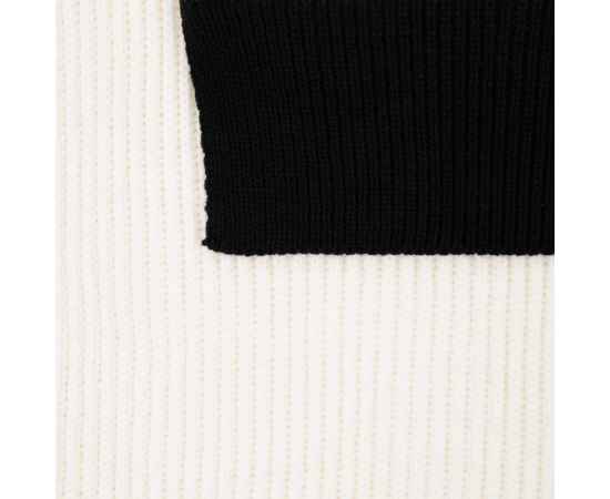 Шарф Snappy, белый с черным, Цвет: черный, Размер: 24х140 см, изображение 2