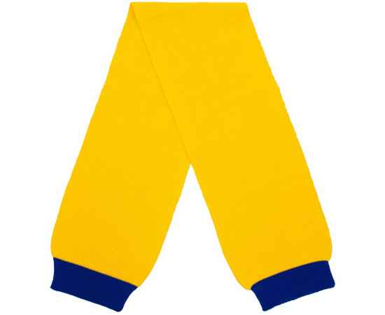 Шарф Snappy, желтый с синим, Цвет: синий, Размер: 24х140 см, изображение 3