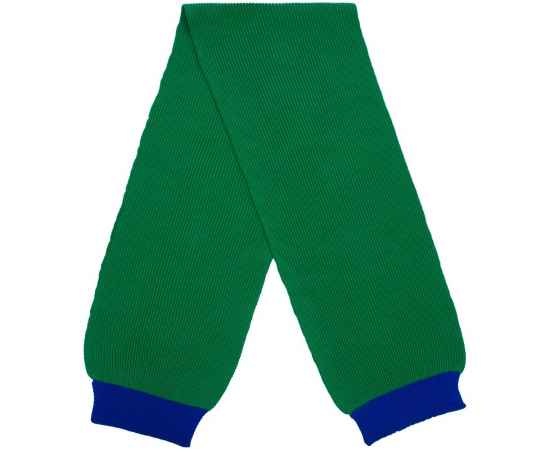 Шарф Snappy, зеленый с синим, Цвет: зеленый, синий, Размер: 24х140 см, изображение 3
