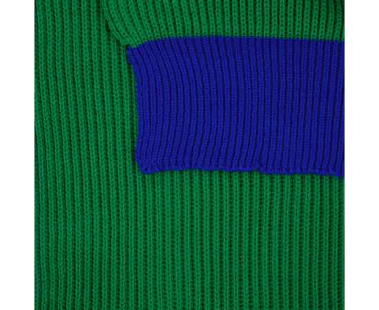 Шарф Snappy, зеленый с синим, Цвет: зеленый, синий, Размер: 24х140 см, изображение 2