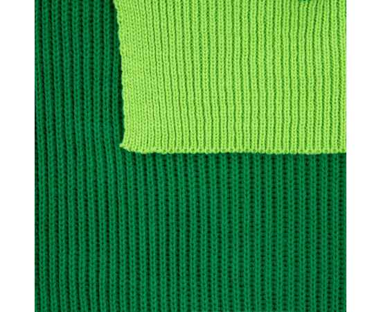 Шарф Snappy, зеленый с салатовым, Цвет: салатовый, Размер: 24х140 см, изображение 2