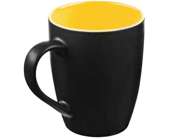 Кружка Bright Tulip, матовая, черная с желтым, Цвет: черный, желтый, Объем: 300, Размер: высота 10,5 см, диаметр 8,3 см, диаметр дна 5,5 см, изображение 2