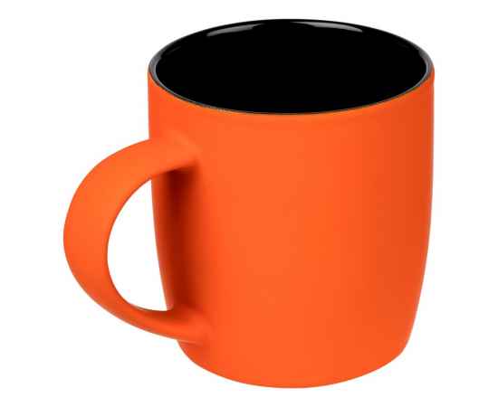 Кружка Surprise Touch Black c покрытием софт-тач, оранжевая, Цвет: оранжевый, Объем: 300, Размер: верхний диаметр 8, изображение 2