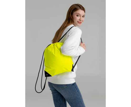 Рюкзак-мешок Manifest Color из светоотражающей ткани, желтый неон, Цвет: желтый, Размер: 34x41 см, изображение 7