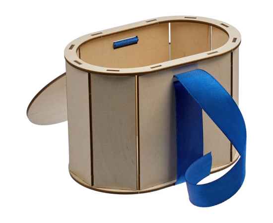 Коробка Drummer, овальная, с синей лентой, Цвет: синий, Размер: 17х11х12 с, изображение 2