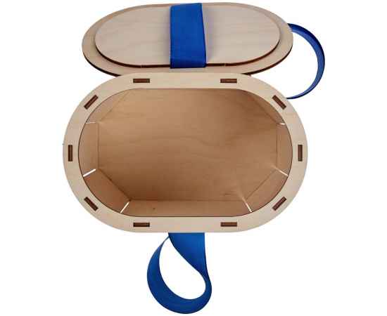 Коробка Drummer, овальная, с синей лентой, Цвет: синий, Размер: 17х11х12 с, изображение 4