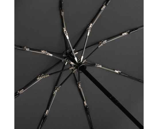 Зонт складной Steel, черный, Цвет: черный, Размер: диаметр купола 105 с, изображение 3