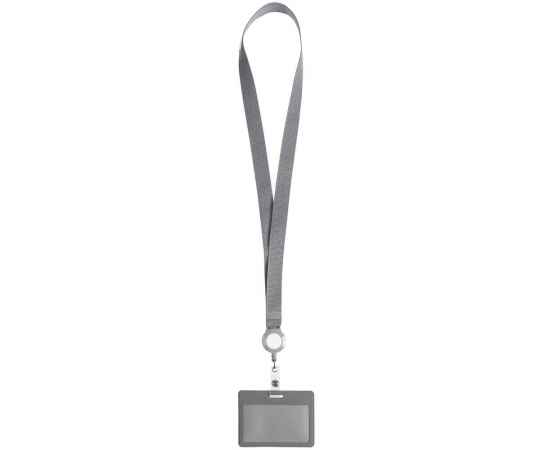 Чехол для карточки с лентой и ретрактором Devon, серый с белым, Цвет: серый, Размер: чехол: 7, изображение 2