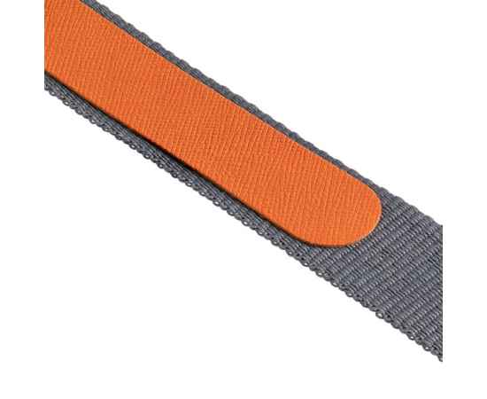 Лента для бейджа с ретрактором Devon, серая с оранжевым, Цвет: оранжевый, серый, Размер: ширина ленты 2 см, длина в развернутом виде 88 см, изображение 5