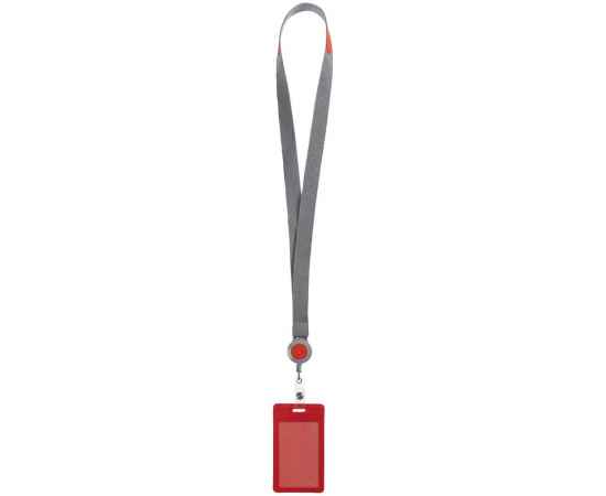 Чехол для пропуска с лентой и ретрактором Devon, красный, Цвет: красный, Размер: чехол: 6, изображение 2