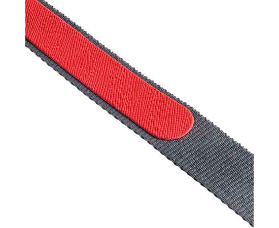 Лента для бейджа с ретрактором Devon, серая с красным, Цвет: красный, серый, Размер: ширина ленты 2 см, длина в развернутом виде 88 см, изображение 4