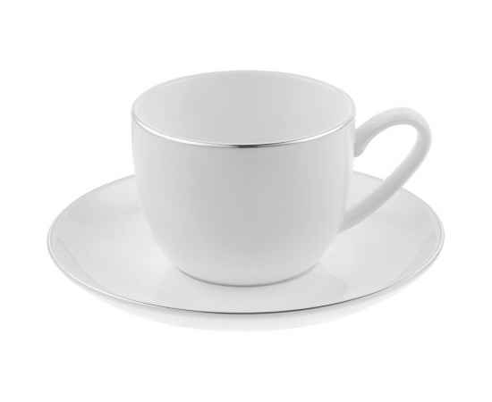 Кофейная пара Select, белая с серебристой отводкой, Цвет: белый, серебристый, Объем: 100, изображение 3