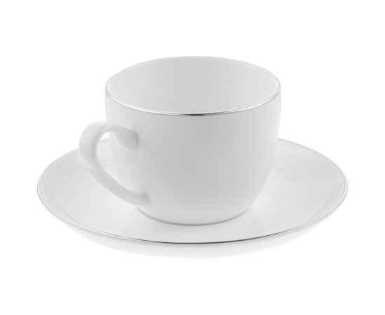 Кофейная пара Select, белая с серебристой отводкой, Цвет: белый, серебристый, Объем: 100, изображение 4