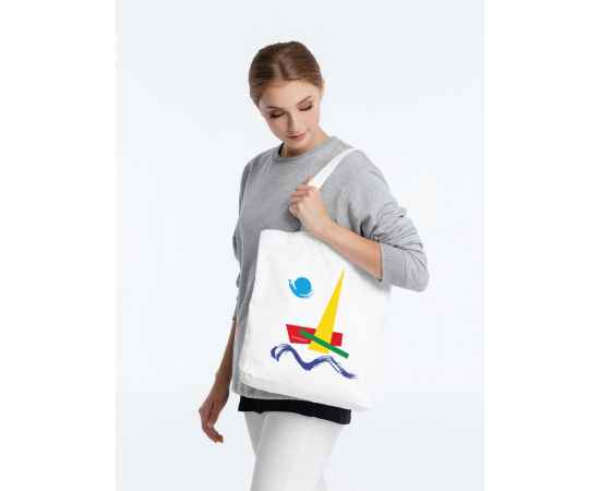 Холщовая сумка «Форма Лахты», белая, Цвет: белый, Размер: 35х38х5 см, изображение 3