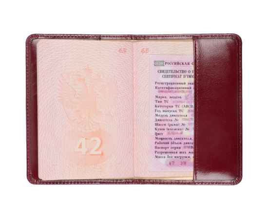 Обложка для паспорта Signature, бордовая, Цвет: бордо, Размер: 9, изображение 8