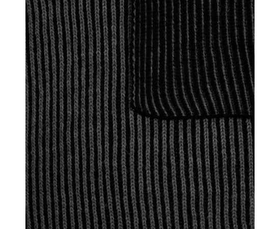 Шарф Nobilis, черный с серым меланжем, Цвет: черный, серый, изображение 4