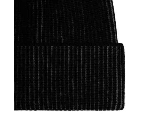 Шапка Nobilis, черная с серым меланжем, Цвет: черный, серый, изображение 4