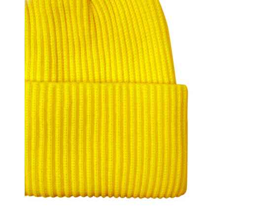 Шапка Franky, желтая, Цвет: желтый, Размер: 56-58, длина 23 см, отворот 9 см, изображение 3