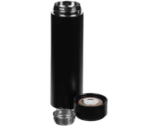 Смарт-бутылка с заменяемой батарейкой Long Therm, черная, Цвет: черный, Объем: 500, изображение 2