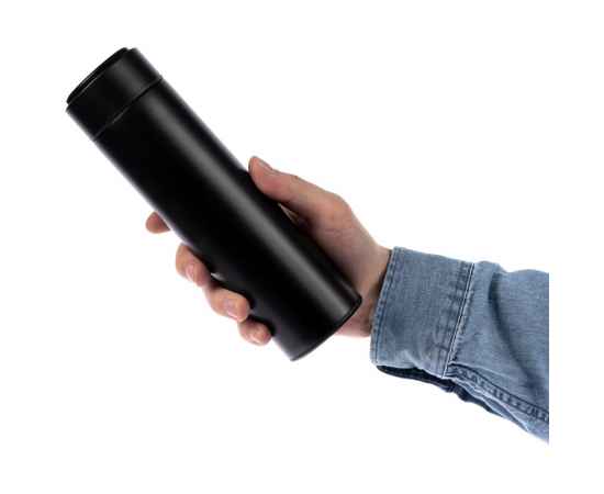 Смарт-бутылка с заменяемой батарейкой Long Therm, черная, Цвет: черный, Объем: 500, изображение 7