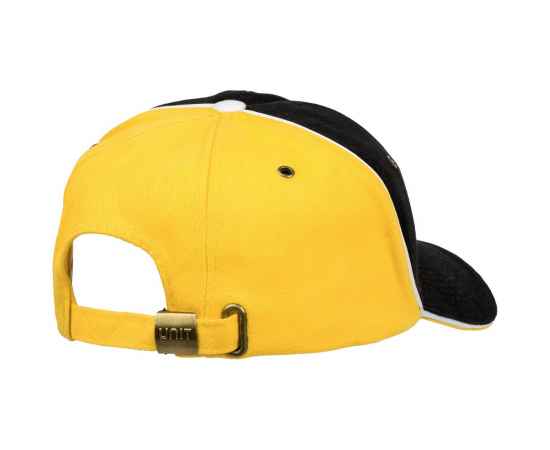 Бейсболка Unit Smart, черная со светло-желтым, Цвет: черный, желтый, Размер: 56-58, изображение 2