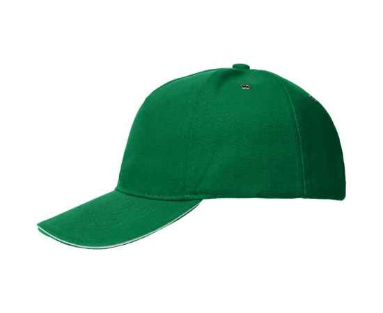 Бейсболка Classic, ярко-зеленая с белым кантом, Цвет: белый, зеленый, изображение 2