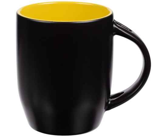 Кружка-хамелеон Melty с ложкой, черная с желтым, Цвет: черный, желтый, Объем: 300, изображение 2