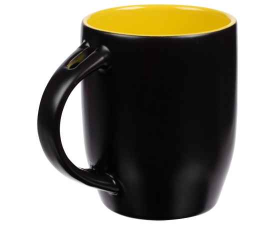 Кружка-хамелеон Melty с ложкой, черная с желтым, Цвет: черный, желтый, Объем: 300, изображение 3