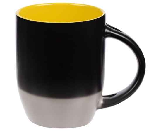 Кружка-хамелеон Melty с ложкой, черная с желтым, Цвет: черный, желтый, Объем: 300, изображение 5