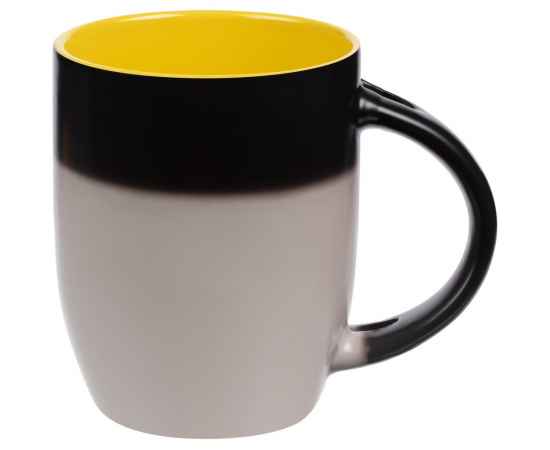 Кружка-хамелеон Melty с ложкой, черная с желтым, Цвет: черный, желтый, Объем: 300, изображение 6