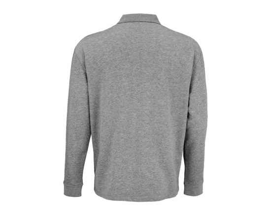 Рубашка поло оверсайз с длинным рукавом Heritage, серый меланж, размер XS, Цвет: серый, серый меланж, Размер: XS, изображение 3