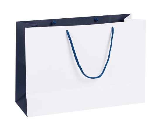 Пакет бумажный Bicolor, белый с синим, Цвет: белый, синий, изображение 2