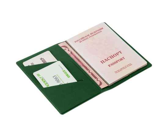 Обложка для паспорта Devon, темно-зеленый, Цвет: зеленый, темно-зеленый, Размер: 9,5х13,4 см, изображение 3