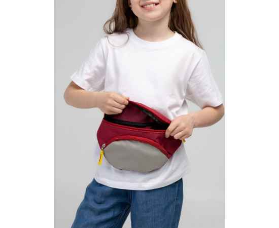 Поясная сумка детская Kiddo, бордовая с серым, Цвет: серый, бордовый, изображение 6