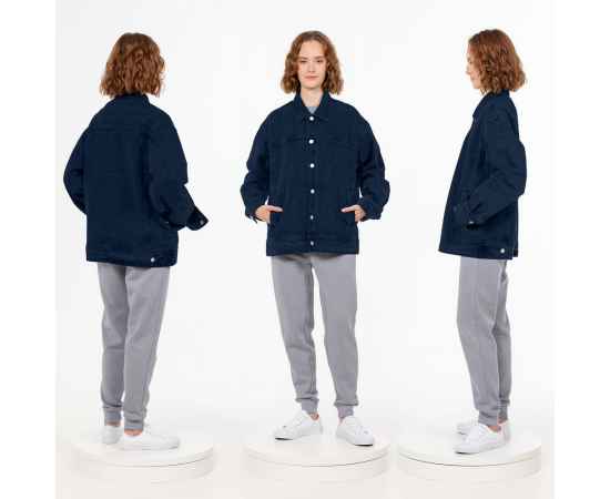 Куртка джинсовая O1, темно-синяя, размер XS/S, Цвет: синий, джинс, темно-синий, Размер: XS/S, изображение 4