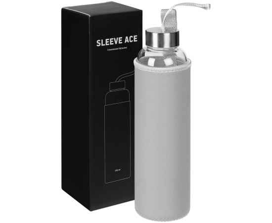 Бутылка для воды Sleeve Ace, серая, Цвет: серый, Объем: 500, изображение 6