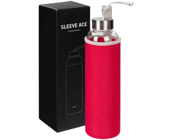 Бутылка для воды Sleeve Ace, красная, Цвет: красный, Объем: 500, изображение 7