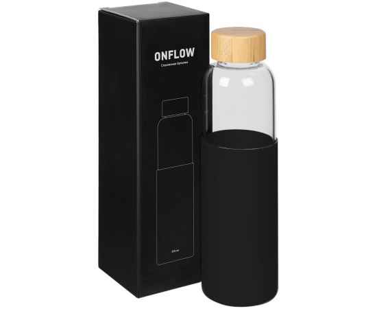 Бутылка для воды Onflow, черная, Цвет: черный, Объем: 500, изображение 7