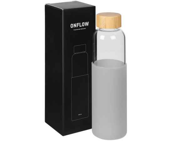 Бутылка для воды Onflow, серая, Цвет: серый, Объем: 500, изображение 8