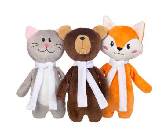 Мягкая игрушка Beastie Toys, котик с белым шарфом, изображение 4