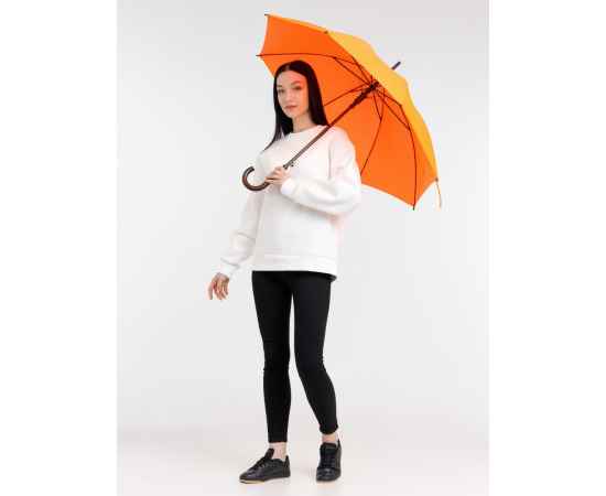 Зонт-трость Standard, оранжевый неон, изображение 6