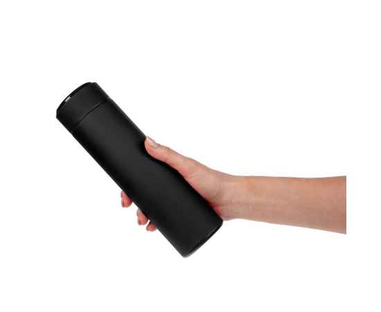 Смарт-бутылка с заменяемой батарейкой Long Therm Soft Touch, черная, Цвет: черный, Объем: 500, изображение 7