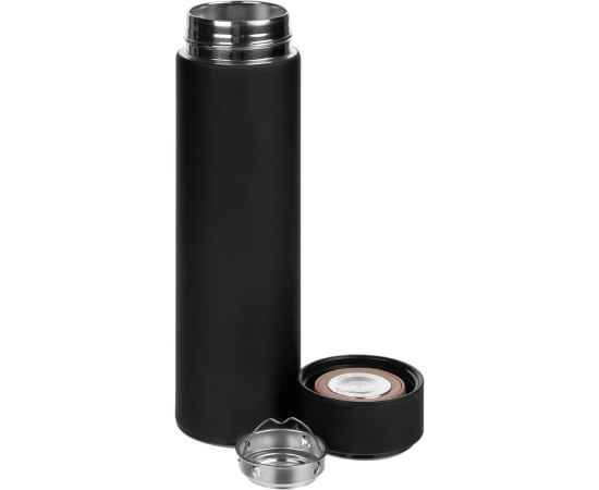 Смарт-бутылка с заменяемой батарейкой Long Therm Soft Touch, черная, Цвет: черный, Объем: 500, изображение 2