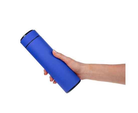 Смарт-бутылка с заменяемой батарейкой Long Therm Soft Touch, синяя, Цвет: синий, Объем: 500, изображение 7