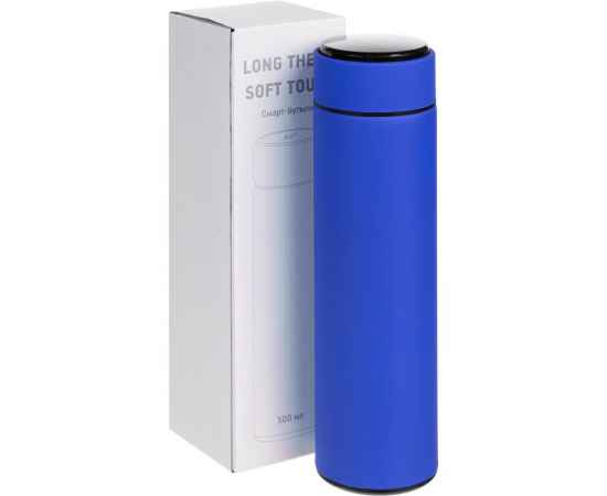 Смарт-бутылка с заменяемой батарейкой Long Therm Soft Touch, синяя, Цвет: синий, Объем: 500, изображение 9