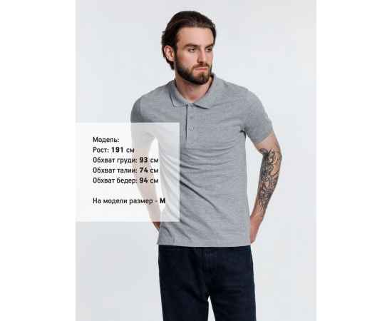 Рубашка поло мужская Adam, серый меланж, размер S, Цвет: серый, серый меланж, Размер: S, изображение 4