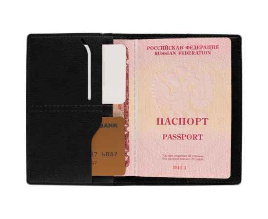 Обложка для паспорта Petrus, черная, Цвет: черный, изображение 3