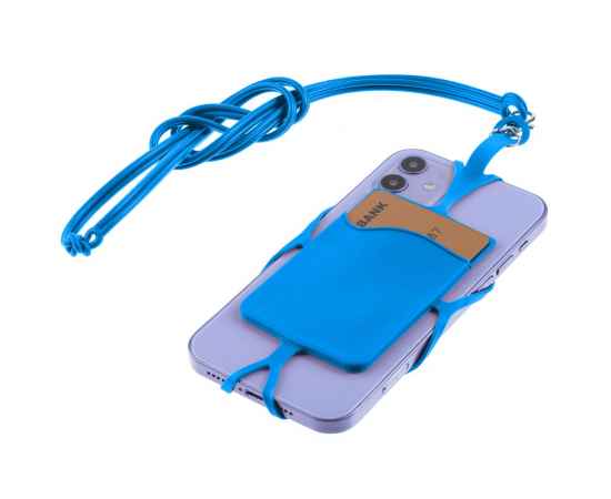 Картхолдер с креплением для телефона, синий, Цвет: синий, изображение 3