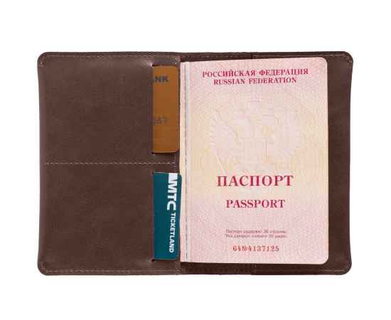 Обложка для паспорта Apache, ver.2, темно-коричневая, изображение 4