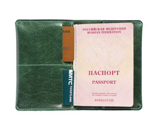 Обложка для паспорта Apache, ver.2, темно-зеленая, Цвет: темно-зеленый, изображение 4